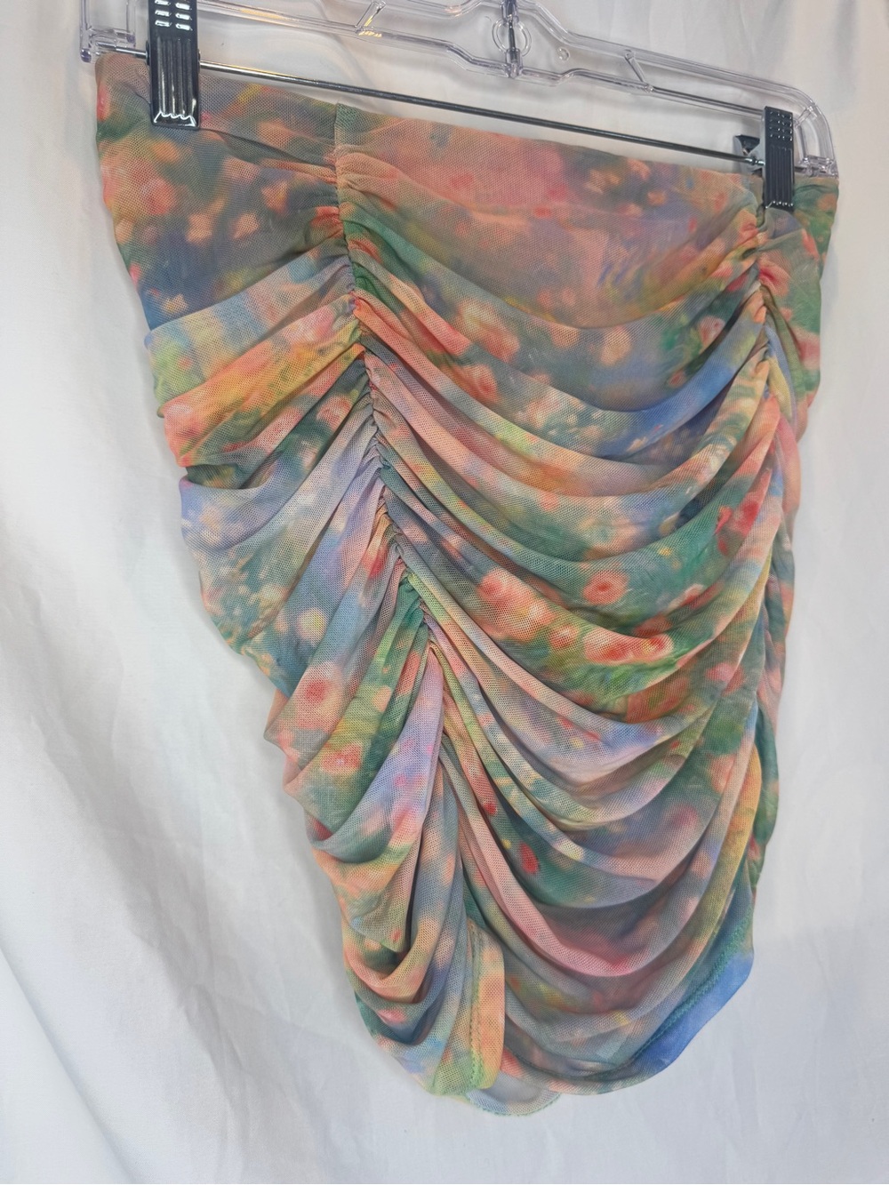 AFRM Martina Ruched Mesh Mini Skirt Multi Color - Picture 6 of 15